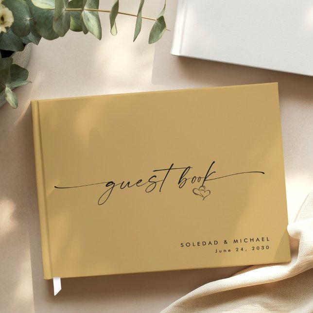 Libro De Visitas Modern Minimalist Gold Script Wedding (Subido por el creador)