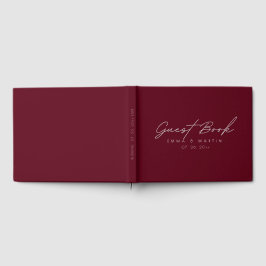 Libro De Visitas Modern & Minimalist Maroon Script Wedding
