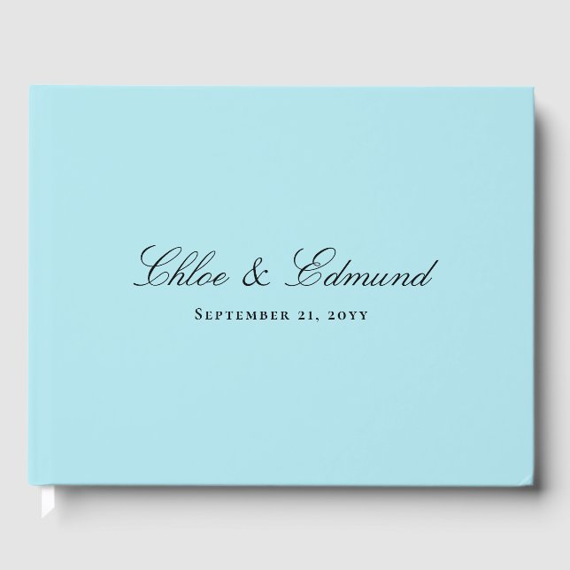Libro De Visitas Modern Minimalist Powder Blue Wedding (Anverso)