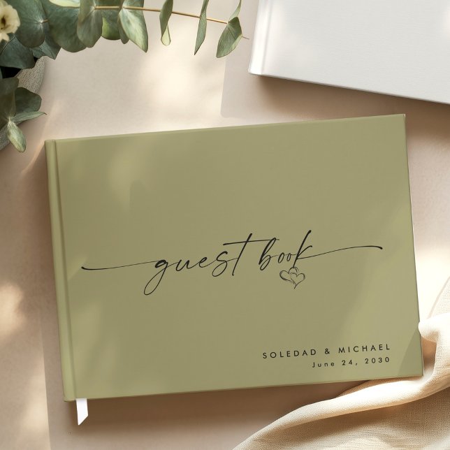 Libro De Visitas Modern Minimalist Sage Script Wedding  (Subido por el creador)