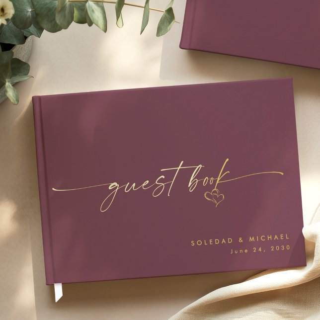 Libro De Visitas Modern Minimalist Wine Script Wedding (Subido por el creador)
