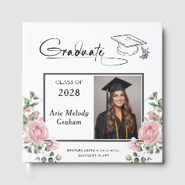 Libro De Visitas Modern Pink Roses Graduation 2 Photo