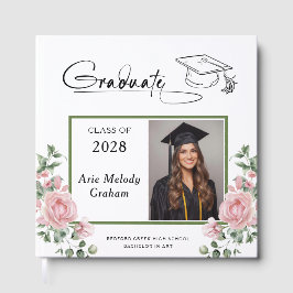 Libro De Visitas Modern Pink Roses Graduation 2 Photo