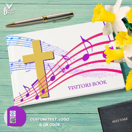 Libro De Visitas Modern QR Logo Church Easter Guest Book