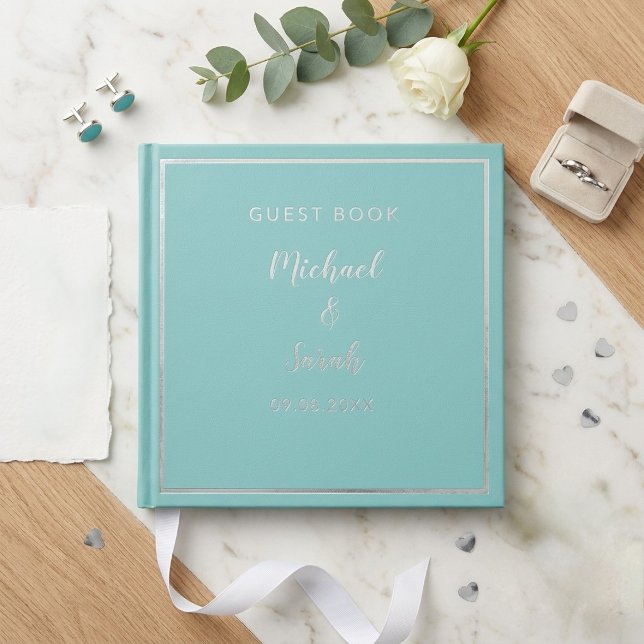 Libro De Visitas Modern Wedding Guest Book, Minimalist Custom (Subido por el creador)