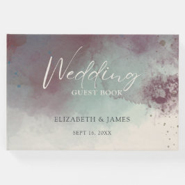 Libro De Visitas Moderna acuarela Jewel Tones Boho Boda