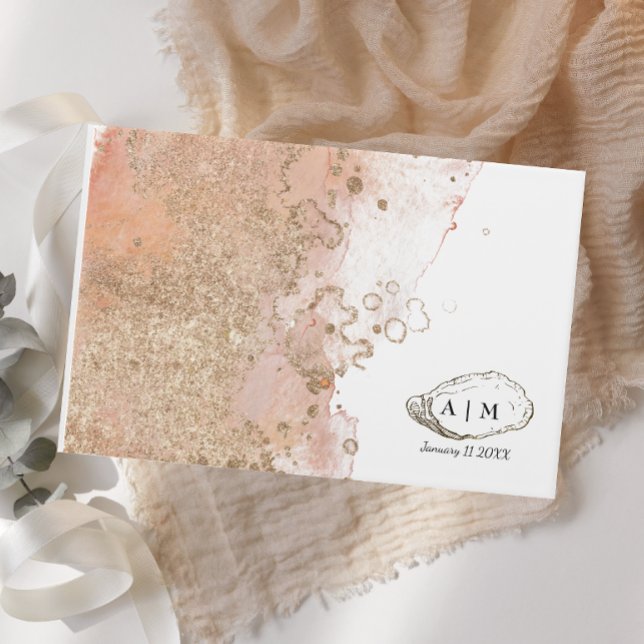 Libro De Visitas Moderna acuarela Oyster Beach Wedding (Subido por el creador)