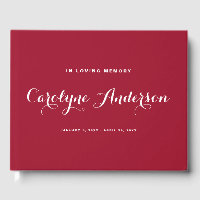 Moderna Caligrafía Roja En Funeral Fotográfico Mem