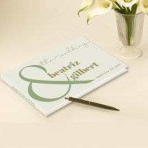 Moderna elegancia Verde y Crema Ampersand Boda