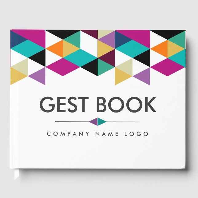 Libro De Visitas Moderna frontera de triángulos coloridos (Anverso)