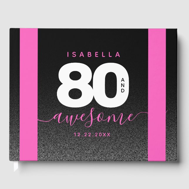 Libro De Visitas Moderna Girly rosa 80 e impresionante (Anverso)