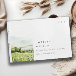 Libro De Visitas Moderna Moda acuarela Vineyard Boda paisajístico