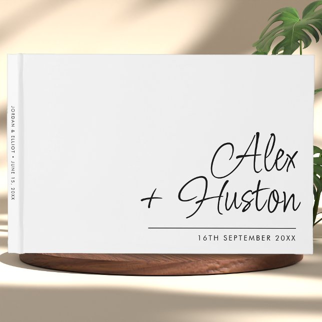Libro De Visitas Moderna Personalizada Con Nombre Caligrafía Boda (Subido por el creador)