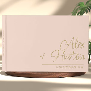 Libro De Visitas Moderna Personalizada Con Nombre Caligrafía Boda