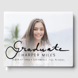 Libro De Visitas Moderna y elegante foto de graduación de degradado