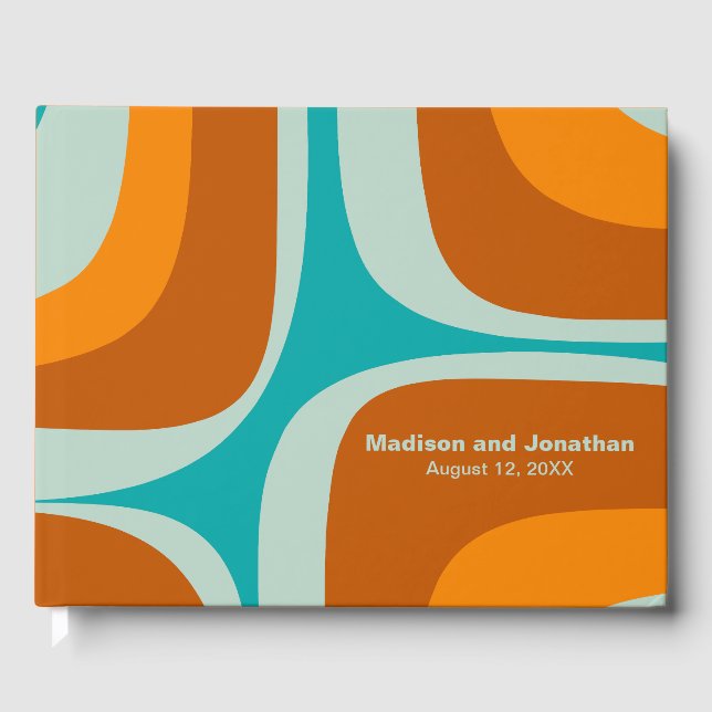 Libro De Visitas Modernista de Surco Retro Moderno de Mid Century (Anverso)