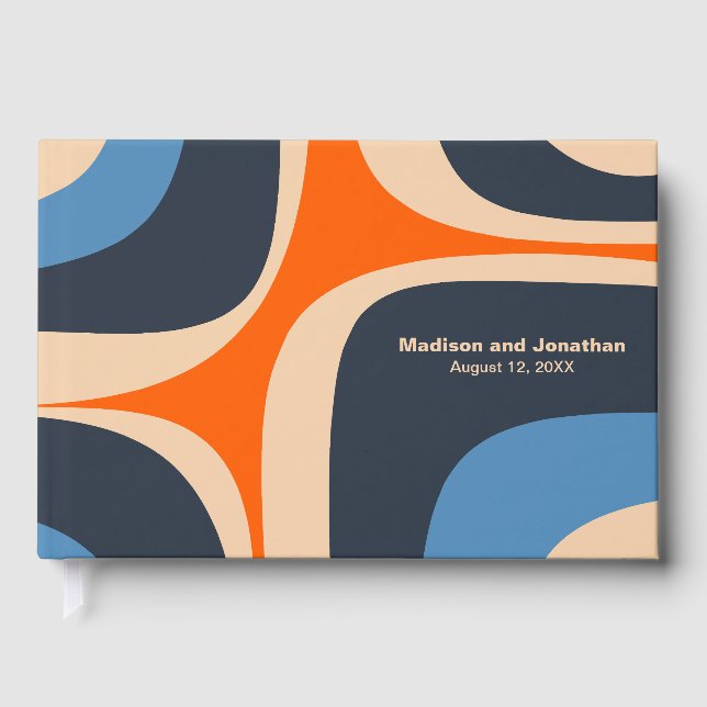 Libro De Visitas Modernista de Surco Retro Moderno de Mid Century (Anverso)