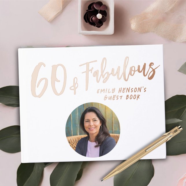 Libro De Visitas Moderno 60 y fabulosa foto 60 cumpleaños (Subido por el creador)