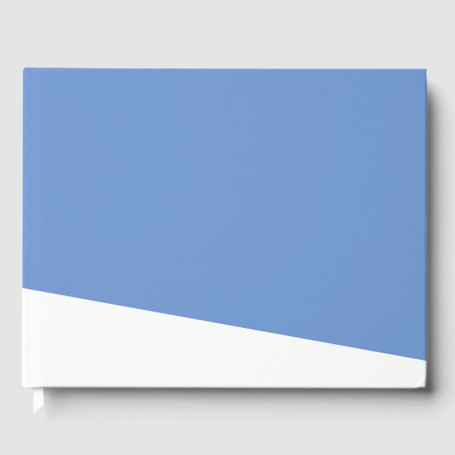 Libro De Visitas Moderno Ajuste Blanco Alrededor De Wedge En Azul D (Anverso)