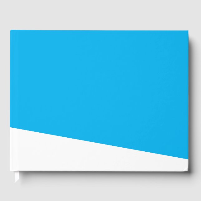 Libro De Visitas Moderno Ajuste Blanco Alrededor De Wedge En El Azu (Anverso)