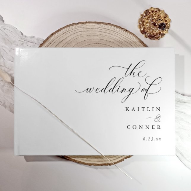 Libro De Visitas Moderno Boda de caligrafía elegante (Elegant Wedding guest book with modern calligraphy. Simple modern and elegant)