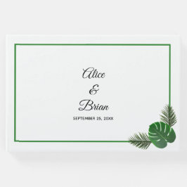 Libro De Visitas Moderno Boda de Verdor Tropical Mínimo