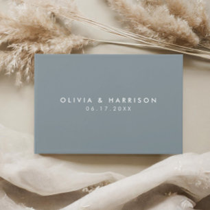 Libro De Visitas Moderno Boda Minimalista Dusty Blue Simple