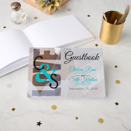 Libro De Visitas Moderno Day Love - Turquoise Boda Guestbook