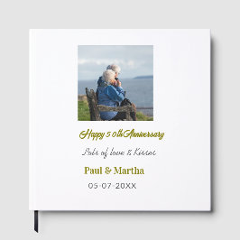 Libro De Visitas Moderno feliz 50 aniversario agregar nombre fecha 