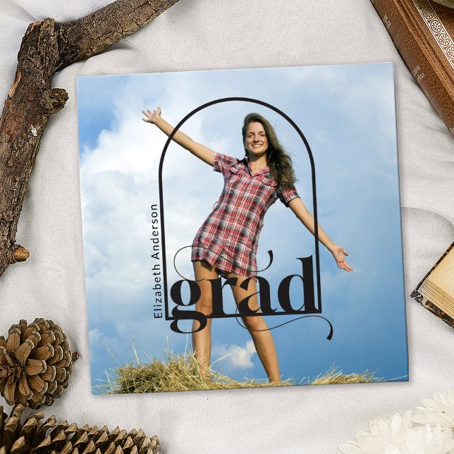 Libro De Visitas Moderno GRAD Black Arch Photo Graduation Party (Subido por el creador)