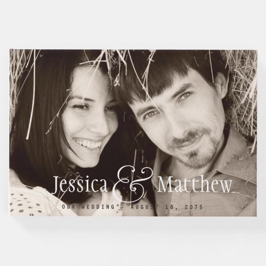 Libro de visitas moderno rústico del boda de la