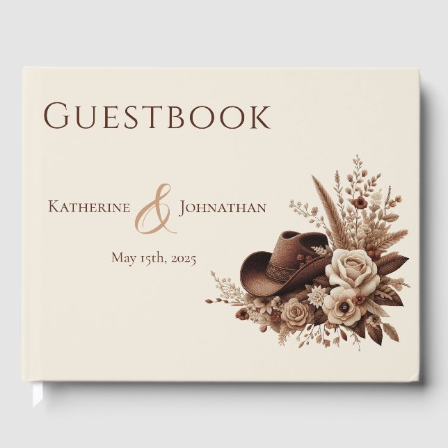 Libro De Visitas Moderno y elegante País Occidental - Flora (Anverso)