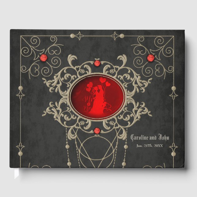 Libro De Visitas Momentos dorados de amor. (Anverso)