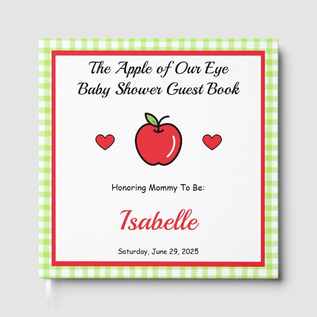 Libro De Visitas Mommy To Be Guest Book – The Apple of Our Eye Baby (Anverso)