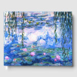 Libro De Visitas Monet Pink Water Lilies<br><div class="desc">Un libro de huéspedes sobre los nenúfares rosados de Monet que incluye hermosos nenúfares rosas flotando en un estanque azul tranquilo con colchonetas de lirios. Un gran regalo de Monet para los amantes del impresionismo y del arte francés. Impresionismo natural sereno con flores y paisajes pintorescos de estanques.</div>