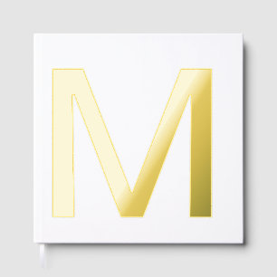 Libro De Visitas Monograma añadir letra de nombre alfabeto simple m