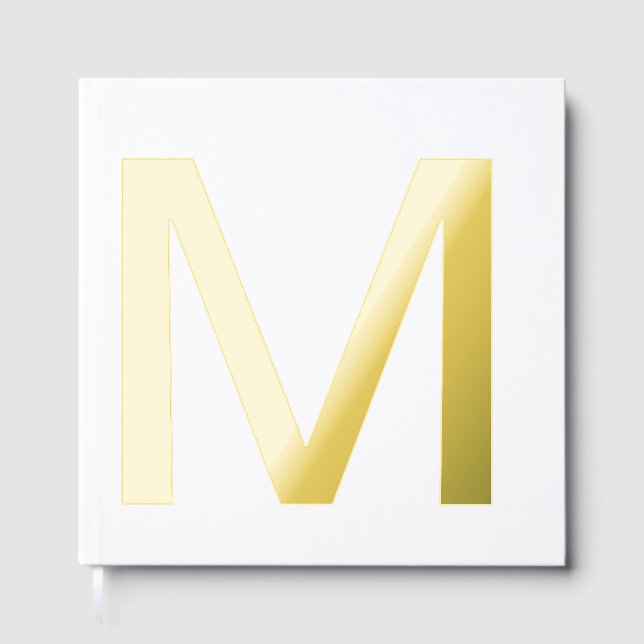 Libro De Visitas Monograma añadir letra de nombre alfabeto simple m (Anverso)