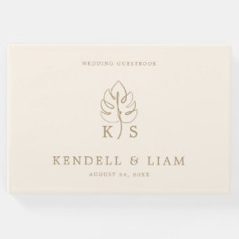 Libro De Visitas Monograma Boda Monstera