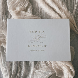 Libro De Visitas Monograma de caligrafía de oro romántico Boda