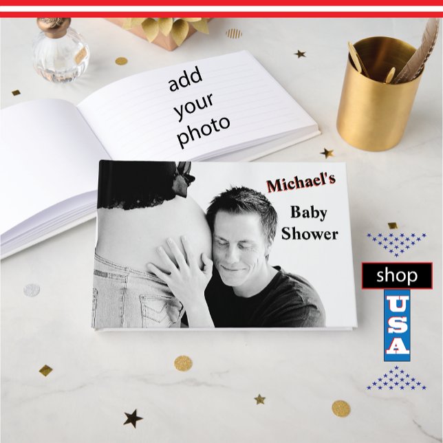 Libro De Visitas Monograma de fotos de bebé 🍼 Baby Shower (Subido por el creador)