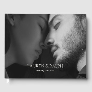 Libro De Visitas Monograma de la pareja de color negro y marfil de