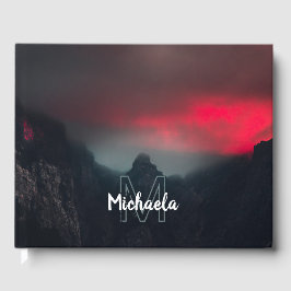 Libro De Visitas Monograma de nubes, niebla y montañas quemadas