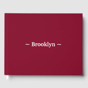 Libro De Visitas Monograma de texto con nombre personalizado burdeo