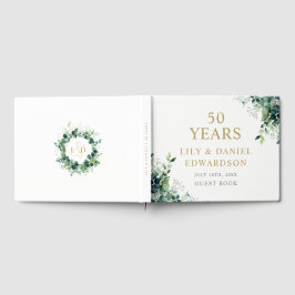Libro De Visitas Monograma de vegetación de eucalipto 50 aniversari