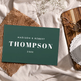 Libro De Visitas Monograma negrita Boda verde esmeralda simple mode