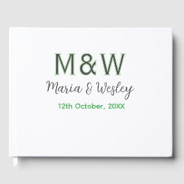 Libro De Visitas Monograma pareja gris verde cita romántica moderna