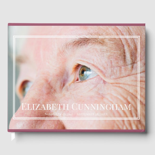 Libro De Visitas Monograma Personalizado foto doble marco blanco co (Anverso)