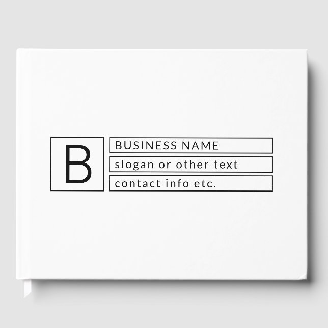 Libro De Visitas Monograma y nombre comercial elegantes (u otro tex (Anverso)