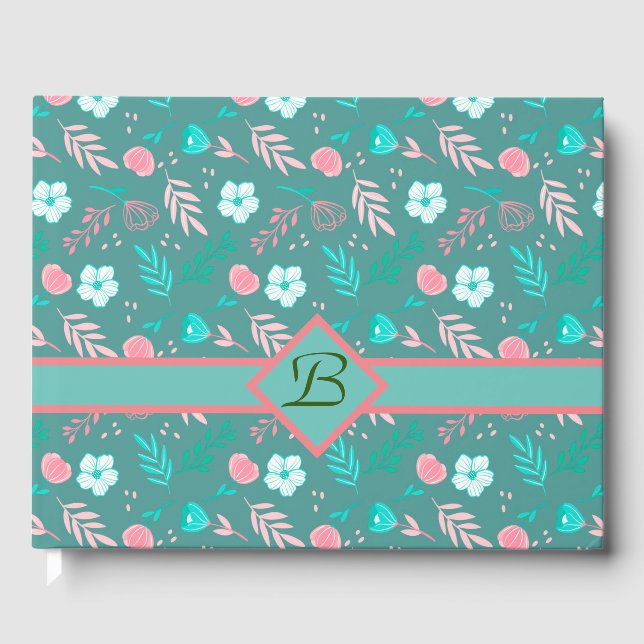 Libro De Visitas Monogramado Floral (Anverso)