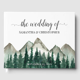 Libro De Visitas Montañas acuáticas rusticas y Boda de pinos